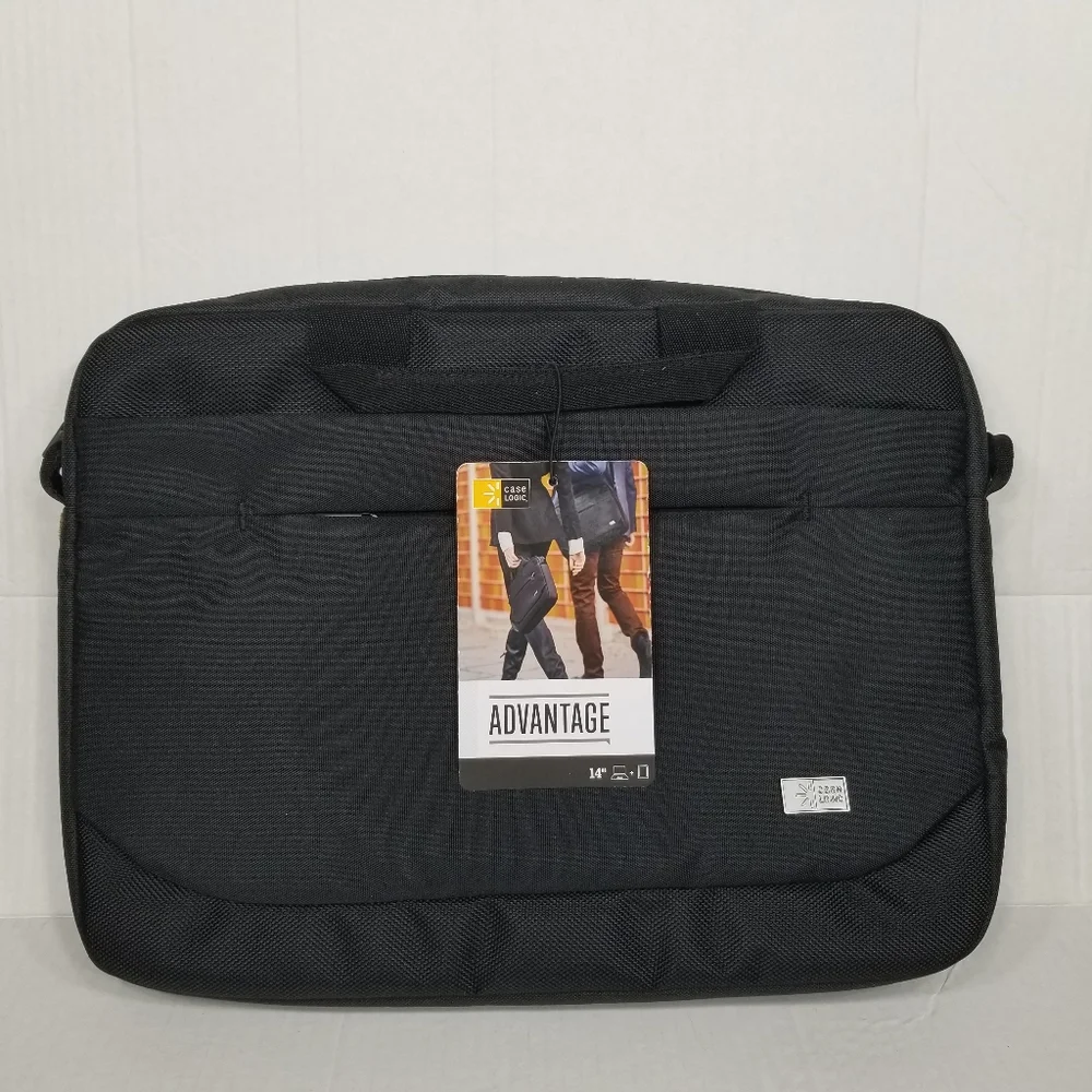 New! Case Logic 3203986 Advantage 14 Black Tablet Laptop Shoulder Messenger Bag